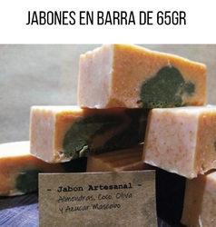 Jabon  Artesanal - Aceite de Almendras, Coco, Oliva, Azúcar Mascabo
